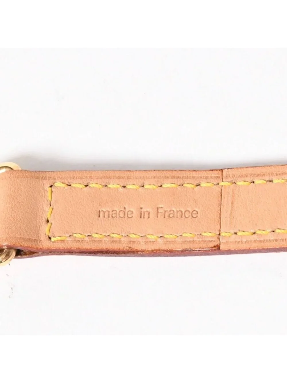 Louis Vuitton Shoulder Strap LV Logo Vachetta Leather Brown Gold